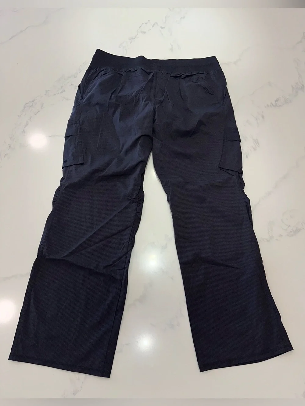 CHAMPION XL~CHARCOAL BLACK PINSTRIPED DANCE STUDIO SIDE POCKETS PANTS TIE WAIST